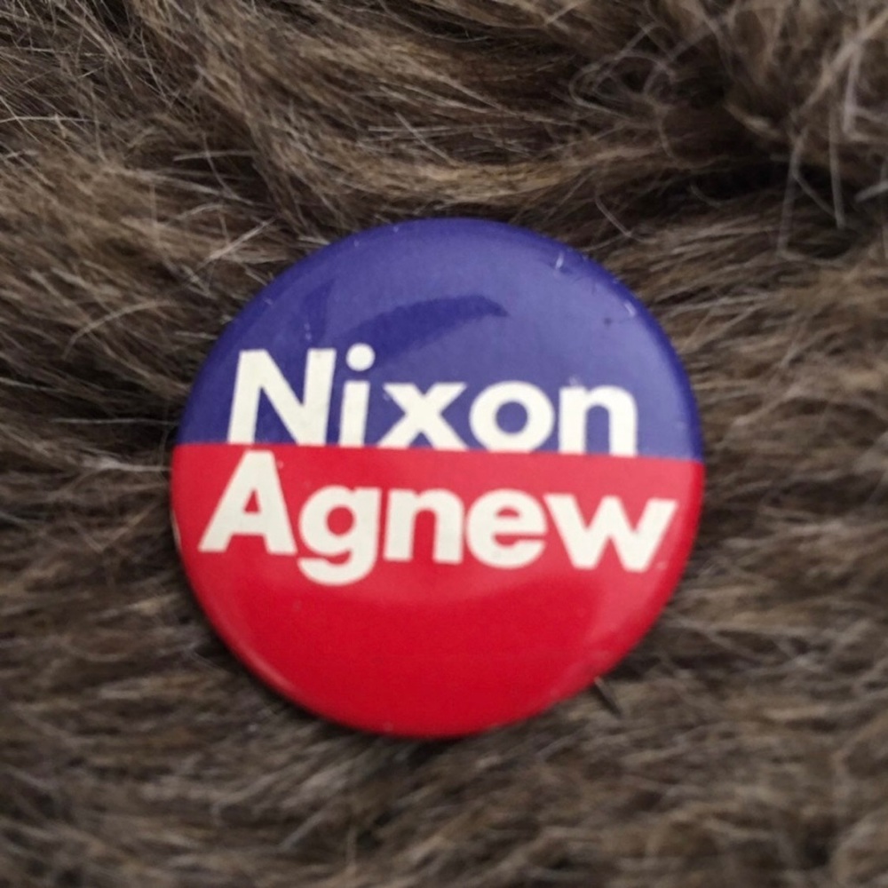 Vintage 1968 Green Duck Nixon Agnew pin